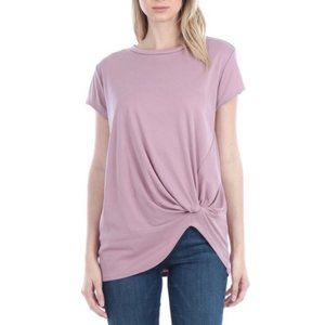 Premium Rib Modal Top With Side Gathering Detail